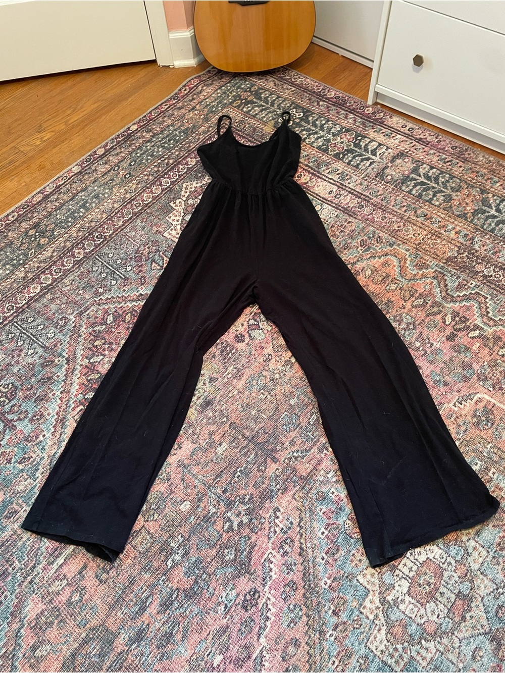 wild fable Black Spaghetti Strap Wide-Leg Jumpsuit with Pockets